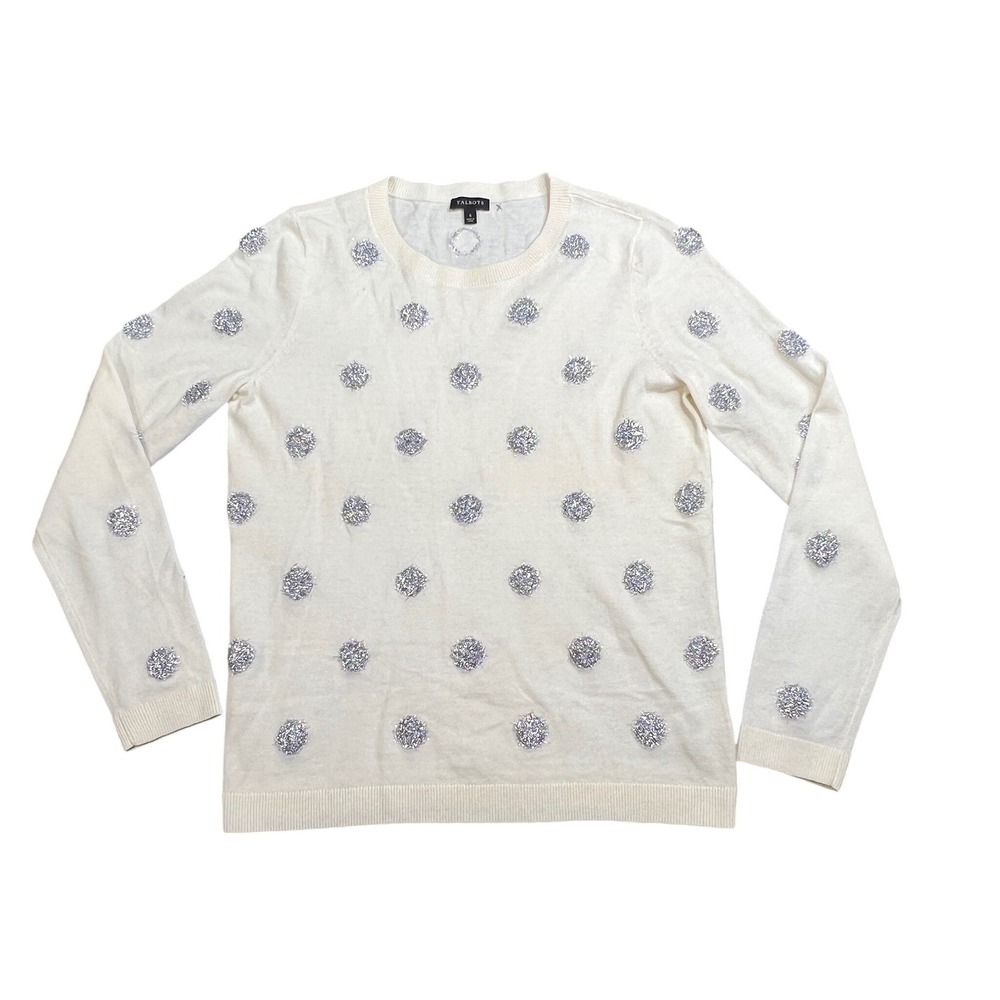 Talbots Tinsel Dot‎ Women's Small Sweater Lamb's Wool Blend Polka Dot